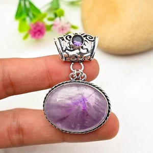 Beautiful Amethyst Gemstone Pendant 925 Sterling Silver Handmade Jewelry Gift - Picture 1 of 5