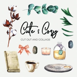 The Cut Out and Collage Book: Cute and Cozy: One-Sided Decorative Art for Cut  - Picture 1 of 12