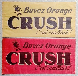 Gorra de papel francesa vintage Orange Crush Soda - Lote de 2 - Imagen 1 de 3