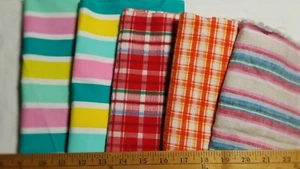 Vintage Lot of Rainbow Fabric Large Scraps - Picture 1 of 1