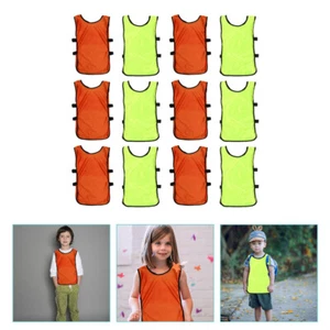 12Pcs Football Basketball Shirts Jersey Vest Soccer Pinnies Match Scrimmage Kids - Picture 1 of 12