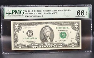 $2 2013 FRN Philadelphia Fr#1940-C (CA Block) PMG 66 EPQ Gem - Picture 1 of 2