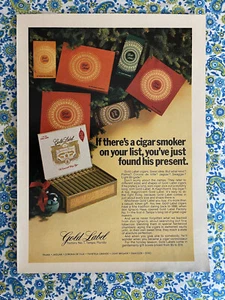 Vintage 1972 Gold Label Cigars Print Ad Christmas Holiday Ad - Picture 1 of 7