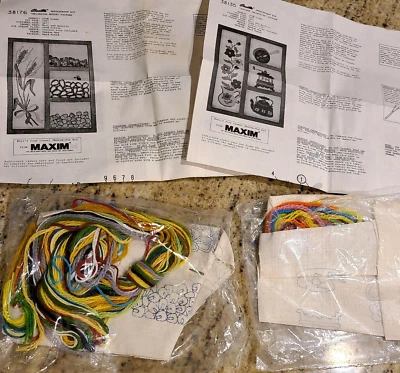 Bucilla Maxim Shadow Box Pattern Needlepoint. Grains Flowers Stove Kettle - Image 1 of 4