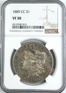 1889-CC Morgan Silver Dollar NGC VF30 **Key Date** Carson City - Picture 1 of 4