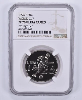 1994-P World Cup Commemorative Half Dollar Prestige Set PF70 NGC - Image 1 of 4