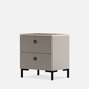 Bella 2 Drawers Modern Loft Style Bedside Cabinet - Picture 1 of 5