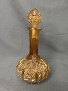 Vintage Imperial Achteck Ringelblume Karneval Glas Karaffe Vase USA - Bild 1 von 8