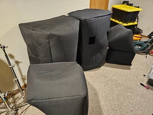 EAW LA460 & LA218 Speaker Covers - Black, Water Resistant, 1/2" Padding, Tuki - Picture 1 of 8