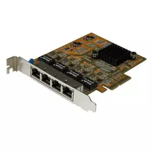 StarTech 4 Port PCIe Standard Profile NIC RJ45 Port Gigabit Network Adapter Card - Picture 1 of 5