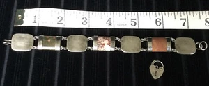 Victorian Scottish silver and agate Bracelet. 7 Ornately Mounted Stones - Picture 1 of 12