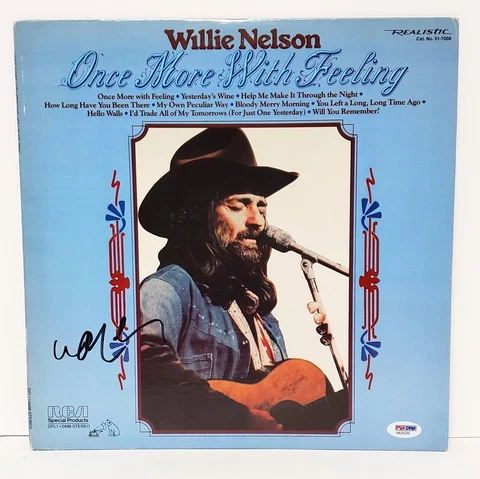 WILLIE NELSON Signed Vinyl "ONCE MORE WITH FEELING" Album LP PSA/DNA #AA25320 Cover
