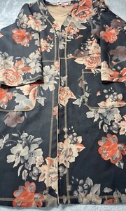 Philosophy Garden Floral Kimono Staubwedel Strickjacke Jacke Kunstleder Micro 1X - Bild 1 von 6