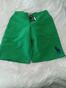 Polo ralph lauren new with tags size 14/16 green large pony board swim shorts - Picture 1 of 7