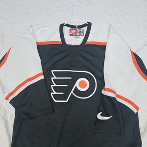 VTG Nike Team Sport Philadelphia Flyers White Orange NHL Hockey Jersey Large  - Picture 1 of 8
