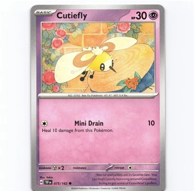 Cutiefly - Common SV05: Temporal Forces 075/162 NM Pokemon - Image 1 of 2