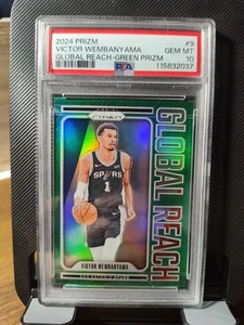 2024 Prizm #9 Victor Wembanyama Global Reach - Green PSA 10 - Picture 1 of 2