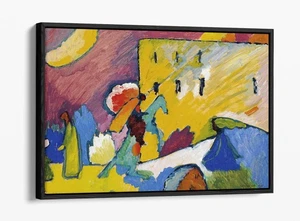 KANDINSKY 11-DEEP FLOATER/FLOAT EFFECT FRAMED CANVAS WALL ART PRINT-BLUE RED - Picture 1 of 12