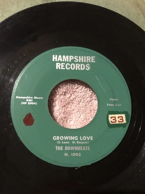 DOWNBEATS growing Love / Sweet Little Jane 45 Hampshire H-1002 VG - Image 1 of 2