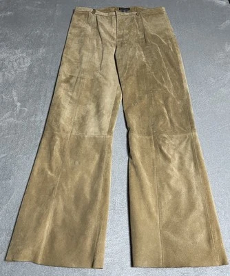Pantalones de cuero vintage Y2K Banana Republic para mujer 14 gamuza pierna acampanada occidentales Foto 1 de 4