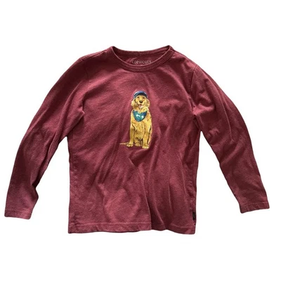 J. Crew Crewcuts Kids Long Sleeve Golden Retriever Dog Graphic Top Size 6 - Image 1 of 4