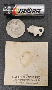 1986 Hagen Renaker Miniature White Piglet With Black Spots  - Picture 1 of 10