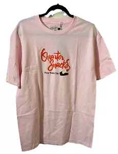 QUARTER SNACKS NYC Skateboards Graphic T-Shirt size L Lipstick Pink NEW - Picture 1 of 5