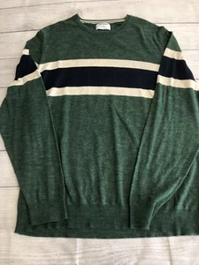 Old Navy Sweater Mens XXL Green Lightweight 90's Style Chest Stripe Pullover - Picture 1 of 3