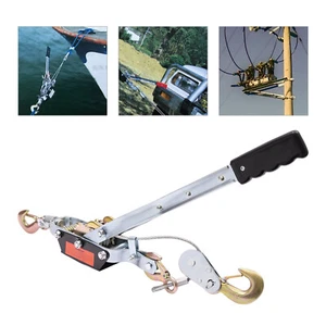 Extractor de mano de 5 toneladas de alta resistencia cabrestante tirar polipasto venir cable 3 ganchos 2 engranajes EE. UU. - Imagen 1 de 10