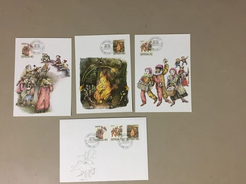 Set of four LIECHTENSTEIN SHROVETIDE AND LENTEN CUSTOM  fdc-three are maxi cards Cover