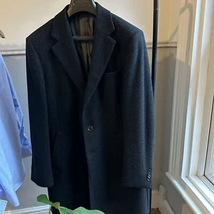 Men’s Hawes & Curtis Dark Grey Overcoat - UK 40 Regular - 50 EU - Picture 1 of 7