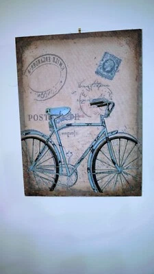 Hobby Lobby Mounted Framed Bicycle Metal Sculpture 24 X 18 In Tall Foto 1 de 4