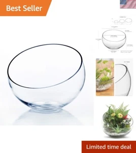 Handcrafted 11" Slant Cut Glass Bowl - Perfect for Candy, Fruit & Flowers - Picture 1 of 11