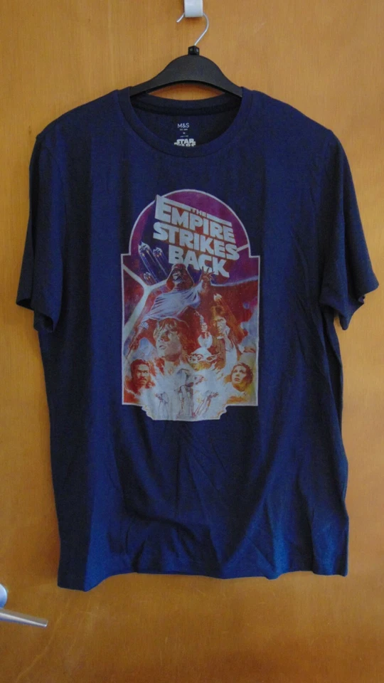 M&S T-Shirt Star Wars The Empire Strikes Back Design S Ch35-37" Navy Marl BNWT - Image 1 of 1