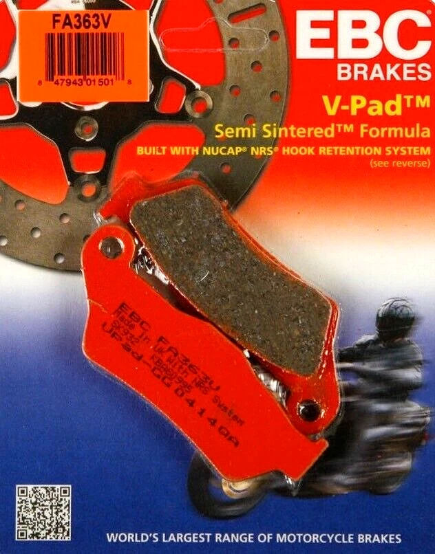 EBC Semi-Sintered V BMW Rear Brake Pads  BMW R 1100/1150/1200 K1300GT ++  FA363V - Image 1 of 1