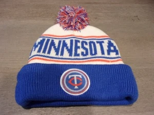 MINNESOTA TWINS Pom Pom Cap Hat White & Blue Caribou Coffee Brand New - Picture 1 of 2