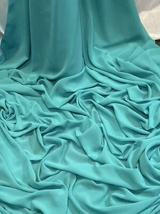 1M new Turquoise georgette DRESS CHIFFON FABRIC 58WIDE - Picture 1 of 3