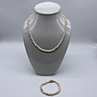 Vintage Deltah Cultured Asymmetrical Pearls Bracelet & Necklace Jewelry Set