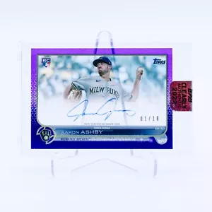 2022 Topps Clearly Authentic Aaron Ashby RC Auto Purple /10 #CAA-AAS - Picture 1 of 2