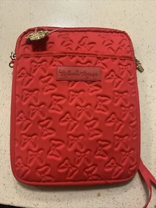 Minnie Mouse Tablet Case Crossbody Bag Red Bows Gold Charm Disney Parks New - Picture 1 of 3