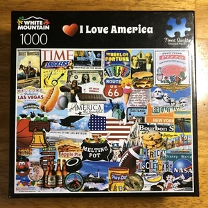 White Mountain 1000 Piece Jigsaw Puzzle 2021 I Love America - 20"x 27" COMPLETE - Picture 1 of 7