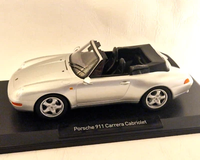 Porsche 911 Carrera Cabriolet, 1993 Argento, 1:18 NOREV - Immagine 1 di 3