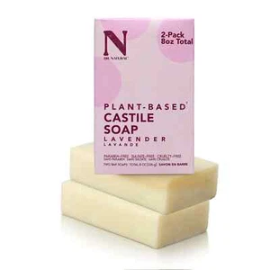 Dr. Natural Castile Bar Soap, Gentle Soap Bar, Lavender, 2 x 8 oz Soap - Picture 1 of 4