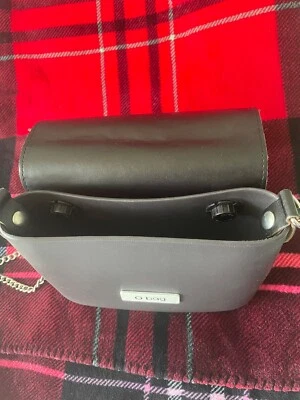 Bolso O Italia Negro Estampado Cartera Cadena Correa O-Bag Foto 1 de 4