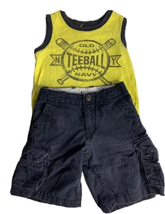 Mixed Lot 2 Piece Boys 4T Tank Top Cargo Shorts Multicolor Old Navy Baby Gap - Picture 1 of 7