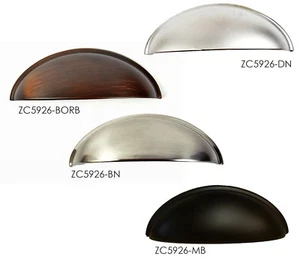 Kitchen Bathroom Cabinet Hardware Cup Pull Handle Knob Brushed 3"cc - Picture 1 of 17