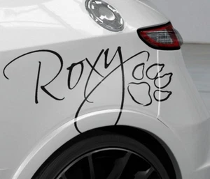 Hundeaufkleber Wunschname mit Hundepfote | Auto Aufkleber Hunde | Mischling - Bild 1 von 5