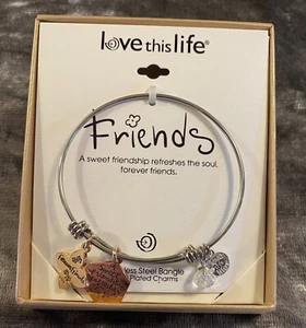 Love This Life Edelstahl versilbert erweiterbar Armreif Armband $40 Neu - Bild 1 von 7
