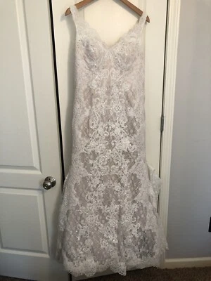 Vestido de novia diseñador boutique Oleg Cassini encaje talla 10 Foto 1 de 4