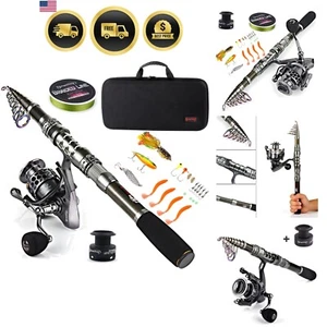 Fishing Rod Reel Combo Telescopic Spinning Reel Carrier Bag for Travel Saltwater - Picture 1 of 10